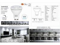 50 x led spot gu10 – 6w – dimbaar – 6400k koud wit – ip20 - afbeelding 4 van  4