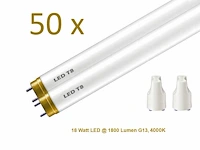 50 x led tl buizen 4000k neutraal wit, 18 watt