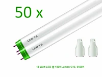 50 x led tl buizen 6500k daglicht wit, 18 watt - afbeelding 1 van  9