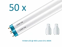 50 x led tl buizen 6500k daglichtkleur, 18 watt - afbeelding 1 van  9