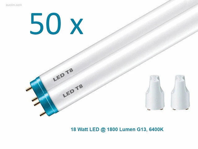 50 x led tl buizen 6500k daglichtkleur, 18 watt... - afbeelding 1 van  9