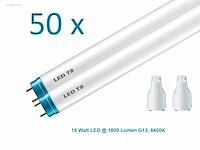50 x led tl buizen 6500k daglichtkleur, 18 watt...