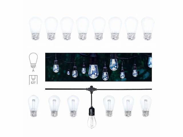 50 x st45 filament shockproof led lamp – 6000k koud wit – e27 – wit - afbeelding 2 van  10