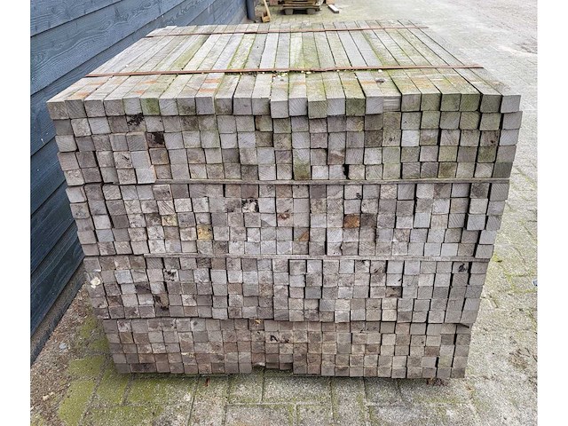 500x azobe piket paal 40 x 40mm, lengte 100cm - afbeelding 2 van  4