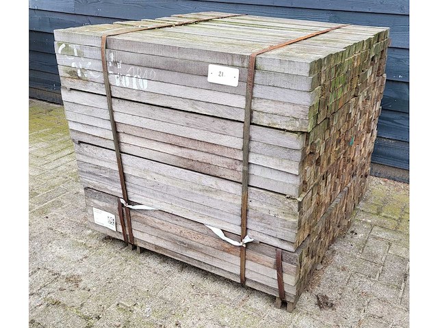 500x azobe piket paal 40 x 40mm, lengte 100cm - afbeelding 4 van  4