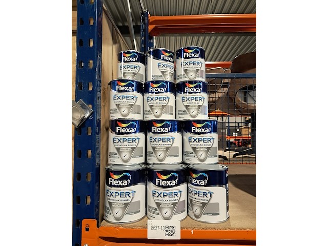 50x blik a 0,75 liter grondlak, flexa, midden grijs - afbeelding 1 van  5