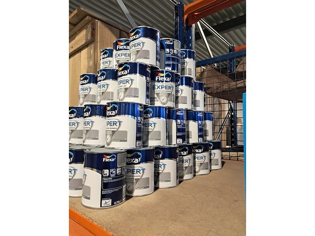 50x blik a 0,75 liter grondlak, flexa, midden grijs - afbeelding 2 van  5