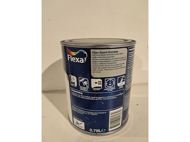 50x blik a 0,75 liter grondlak, flexa, midden grijs - afbeelding 4 van  5