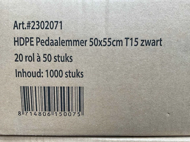 50x55cm t15 rol á 10 stuks hdpe afvalzakken (140x) - afbeelding 2 van  2