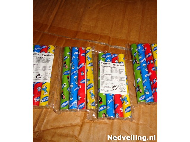 576x pakje met 4 kleurpotloodjes de smurfen - afbeelding 3 van  3