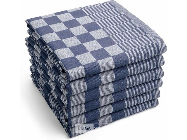 576x prof. horeca theedoeken blauw/zwart geblokt - 100% katoen - afbeelding 1 van  1