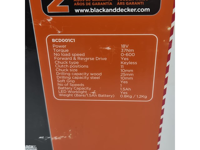 5x accu boormachine, black&decker, bcd001c1, 2021 - afbeelding 4 van  5