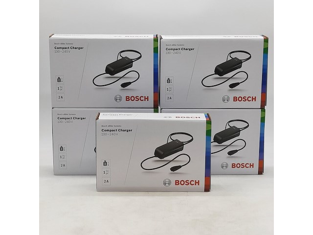 5x acculader t.b.v fietsaccu, bosch, compact charger 100-240v - afbeelding 1 van  5
