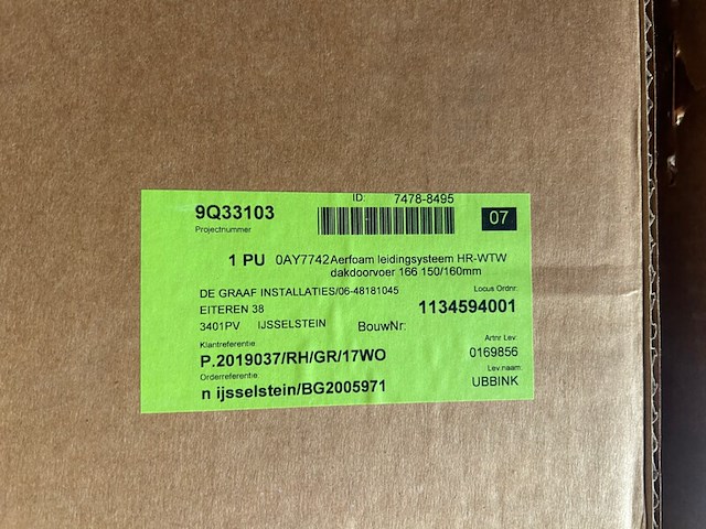 5x aerfoam leidingsysteem dakdoorvoer 166 150/160 mm 1378 mm zwart, ubbink - afbeelding 4 van  4