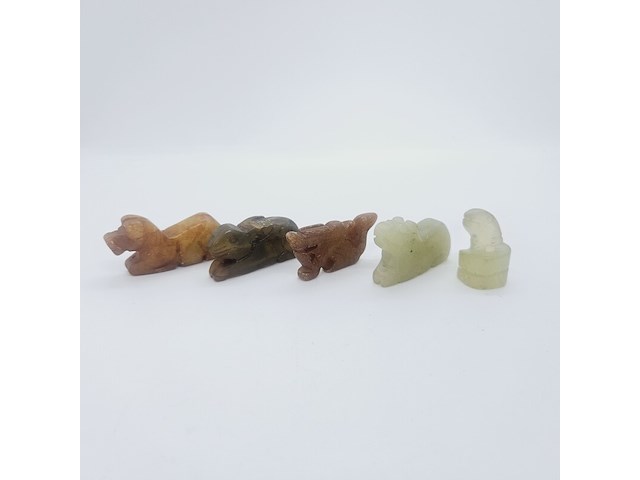 5x antieke chinese jade - ca. qing-dynasty - afbeelding 1 van  10