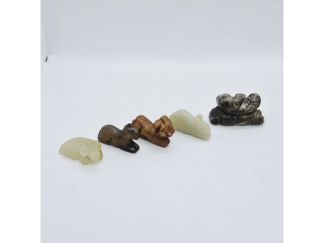 5x antieke chinese jade - ca. qing-dynasty - afbeelding 1 van  6