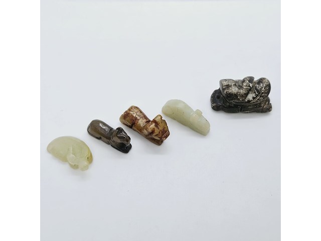 5x antieke chinese jade - ca. qing-dynasty - afbeelding 2 van  6