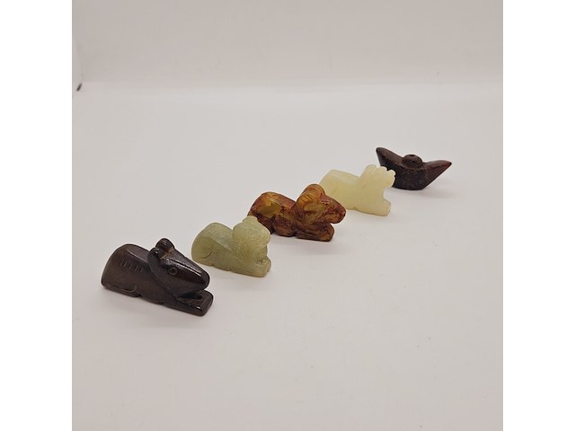 5x antieke chinese jade - ca. qing-dynasty - afbeelding 1 van  6