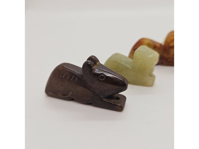 5x antieke chinese jade - ca. qing-dynasty - afbeelding 2 van  6