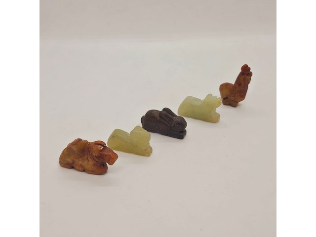 5x antieke chinese jade - ca. qing-dynasty - afbeelding 1 van  6