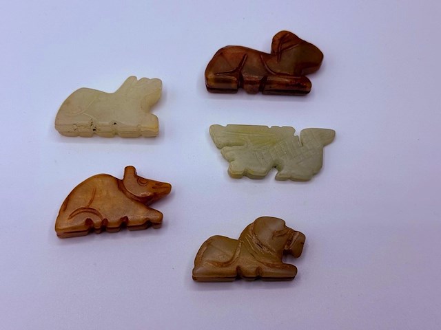5x antieke chinese jade - ca. qing-dynasty - afbeelding 2 van  6