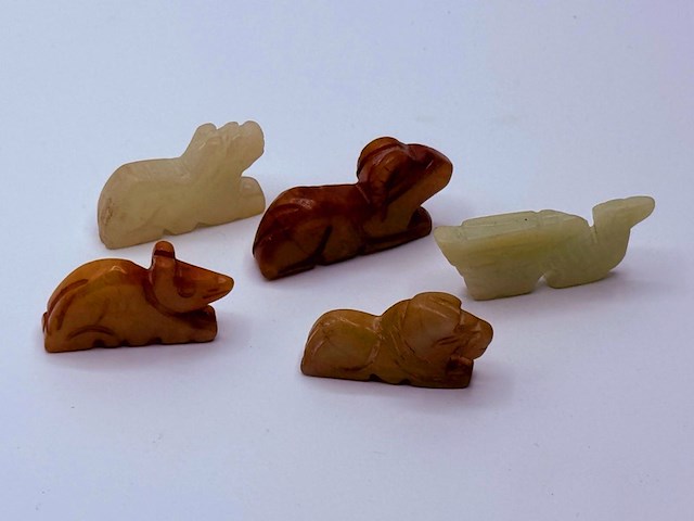5x antieke chinese jade - ca. qing-dynasty - afbeelding 3 van  6