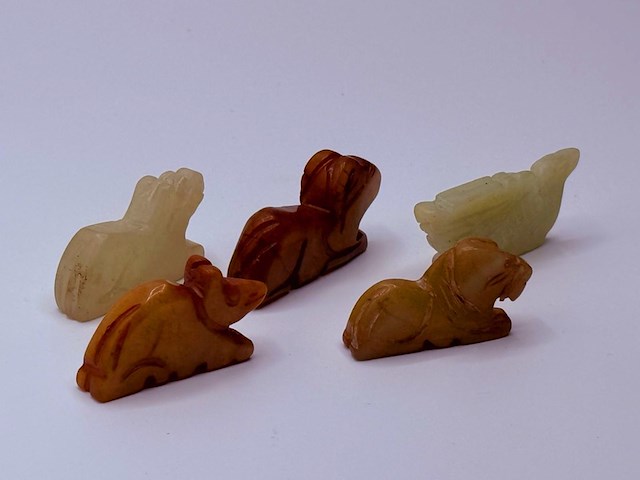 5x antieke chinese jade - ca. qing-dynasty - afbeelding 5 van  6