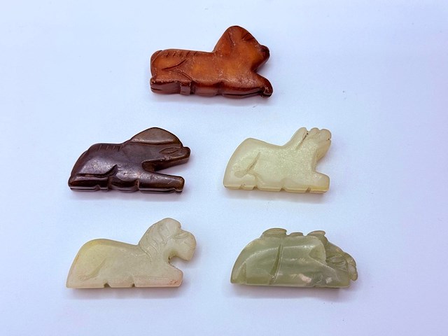 5x antieke chinese jade - ca. qing-dynasty - afbeelding 1 van  4