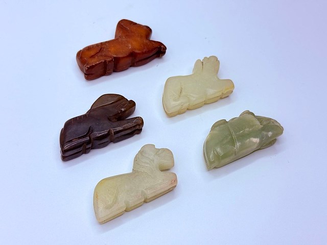 5x antieke chinese jade - ca. qing-dynasty - afbeelding 2 van  4