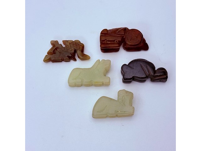 5x antieke chinese jade - ca. qing-dynasty - afbeelding 2 van  5