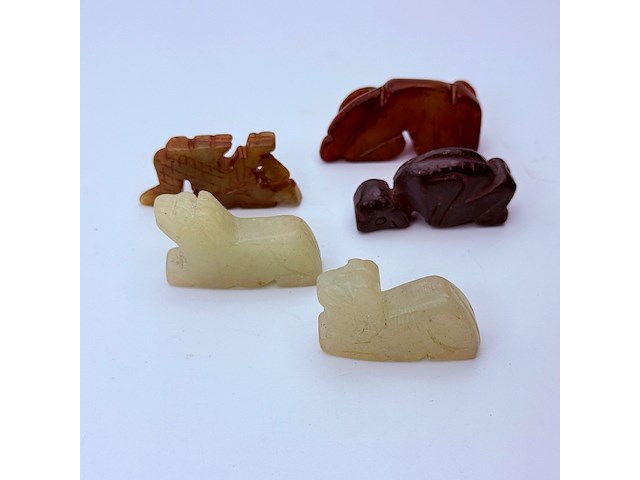 5x antieke chinese jade - ca. qing-dynasty - afbeelding 3 van  5
