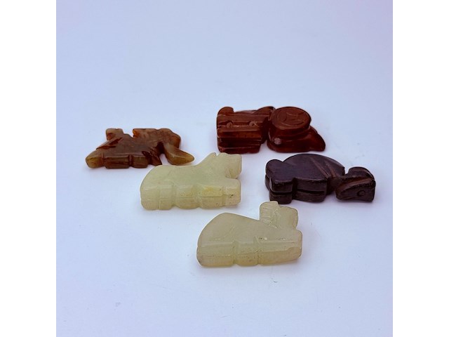 5x antieke chinese jade - ca. qing-dynasty - afbeelding 4 van  5