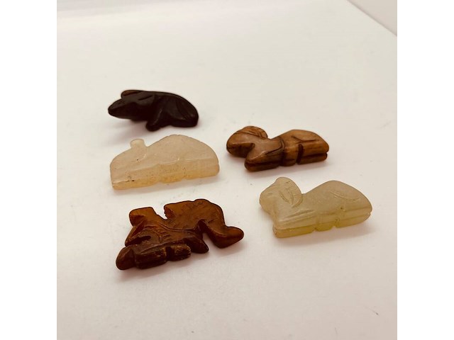 5x antieke chinese jade - ca. qing-dynasty - afbeelding 2 van  5