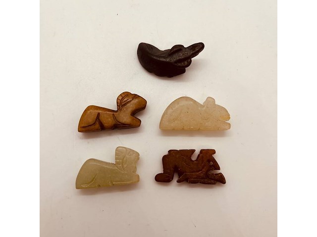 5x antieke chinese jade - ca. qing-dynasty - afbeelding 4 van  5