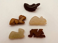 5x antieke chinese jade - ca. qing-dynasty - afbeelding 4 van  5