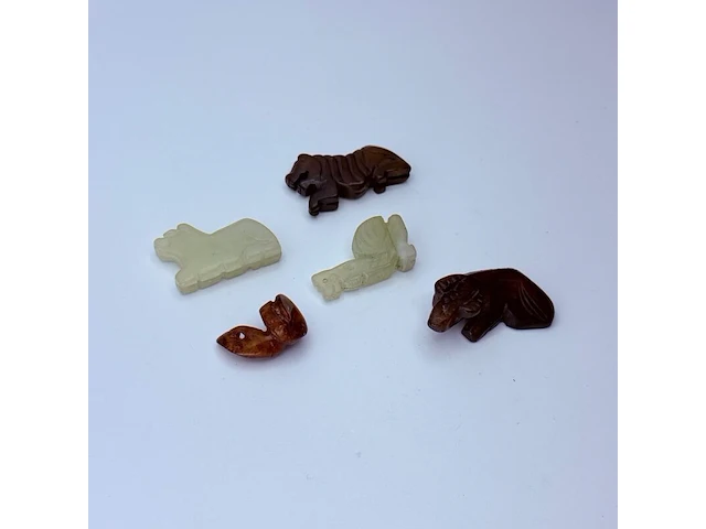 5x antieke chinese jade - ca. qing-dynasty - afbeelding 3 van  4