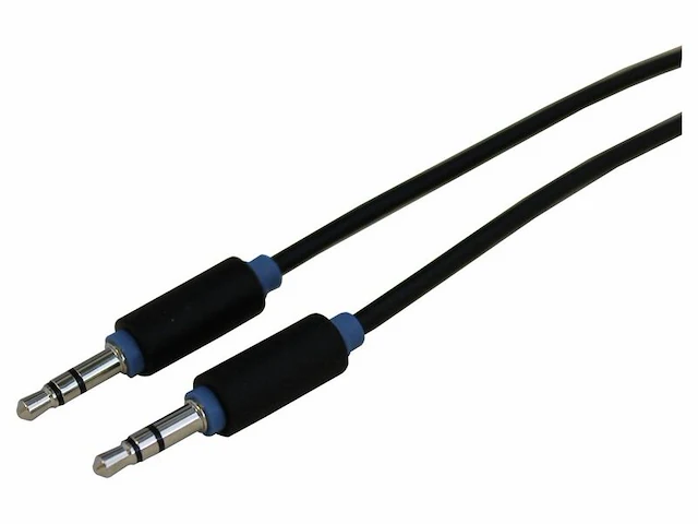 5x audiokabel 3,5 mm jack male naar 3,5 mm jack male scanpart, zwart, 2,5 meter - afbeelding 2 van  2