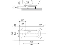 5x bad plaatsbesparend, allibert, flavis plaatsbesparend, wit - afbeelding 3 van  7