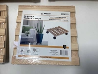 (5x) benson houten plantentrolleys - 300x300mm - afbeelding 3 van  7