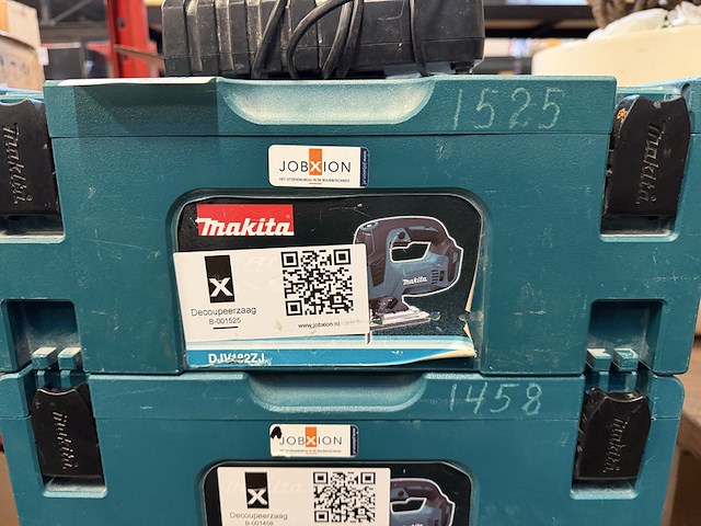 5x bouwgereedschap in koffer, 1x accu, 1x lader makita, 2x djdjv182zj, 1x dhs630zj, 2x dhr242zjv - afbeelding 4 van  8