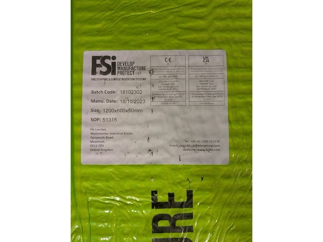 5x brandwerende plaat, fsi, stopseal coated batt, 2023 - afbeelding 3 van  4