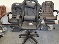 5x bureau-/gamestoel met rgb verlichting, zwart - afbeelding 2 van  8