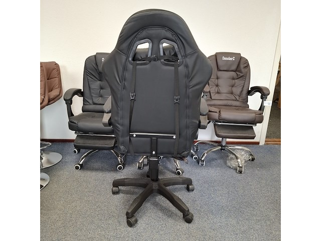 5x bureau-/gamestoel met rgb verlichting, zwart - afbeelding 6 van  8