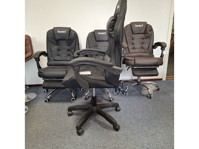 5x bureau-/gamestoel met rgb verlichting zwart - afbeelding 4 van  8