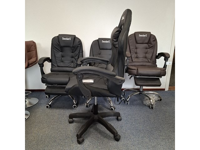 5x bureau-/gamestoel met rgb verlichting zwart - afbeelding 5 van  8