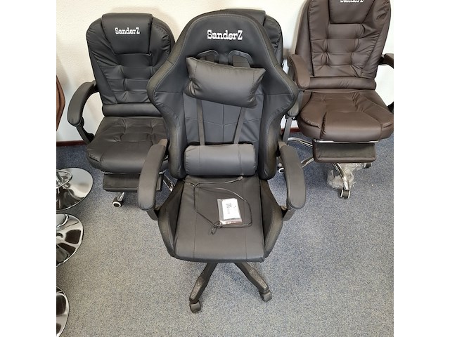 5x bureau-/gamestoel met rgb verlichting zwart - afbeelding 3 van  8