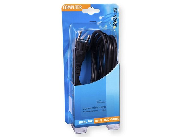 5x c5 stroom kabel, scanpart, zwart, 1.8 meter - afbeelding 1 van  2