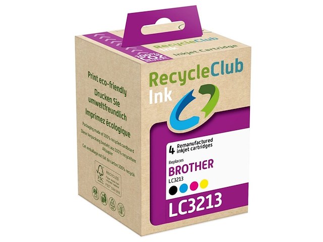 5x cartridge, recycleclub, brother lc 3213, multipack - afbeelding 1 van  2