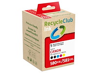 5x cartridge, recycleclub, canon pg580xxl/pg581xxl, multipack - afbeelding 1 van  2
