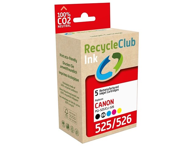 5x cartridge, recycleclub, canon pgi-525 / cli-526, multipack - afbeelding 1 van  2